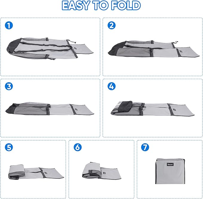 BALEINE 120L Laundry Bag Backpack, 900D Oxford Fabric Large Travel Laundry Bags with Shoulder Straps and 2 Mesh Pockets for College Dorm, Apartment, Laundromat (Gray, 120L)