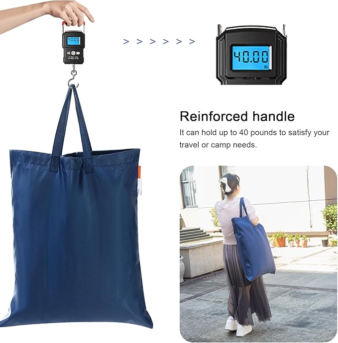 Polecasa Small Heavy Duty Laundry Bag with 130gsm Tear Resistant Fabric and Handles, Easy to Carry Durable Dirty Clothes Drawstring Bag, Perfect for College Dorm, Travel, 21”x24”,Navy