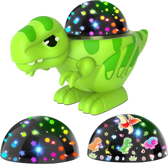 Dinosaur Night Light for Kids,Toys for 2-4 Year Old Boys,Star Projector 360°Degree Rotation, 9 Lighting Color Modes,Birthday Gift Decorations, Stars for Ceiling Projector for Bedroom Decor