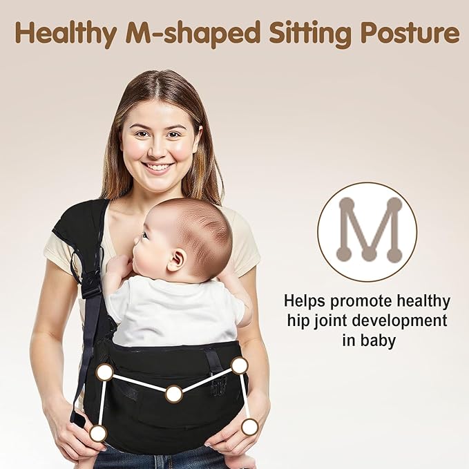 Baby Sling Carrier,Toddler Carrier, 2025 New Baby Sling with Waist Harness,Portable and Lightweight Sling,Non-Slip Hip Seat Carrying 25-60lbs(Grey)