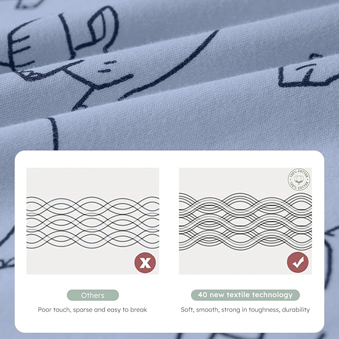 Yoofoss Baby Sleep Sack 12-18 Months Baby Wearable Blanket 100% Cotton 2-Way Zipper TOG 0.5 Toddler Sleeping Sack 3 Pack, Lightweight Sleep Sacks for Babies(Large)