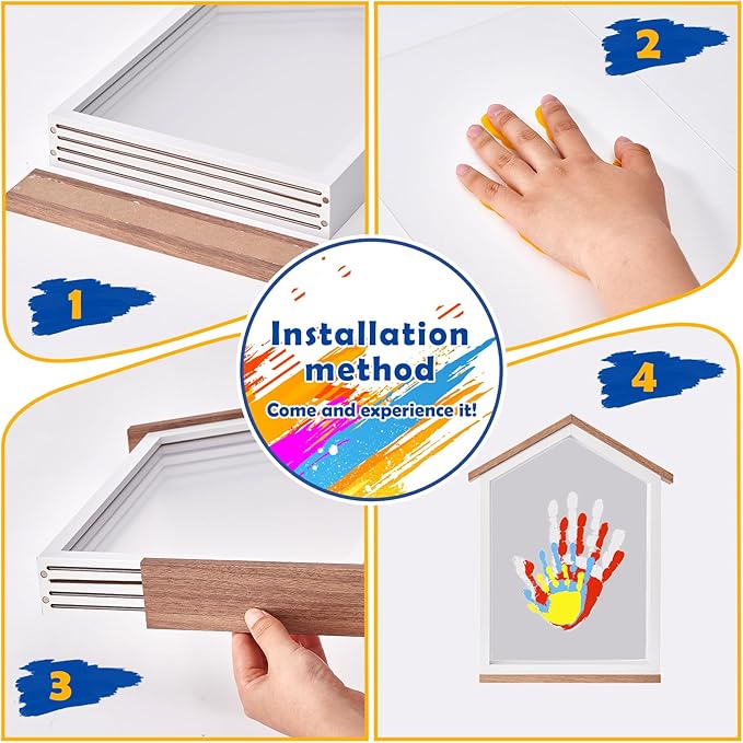 Exclusive House Shaped Family Handprint Kit; Unique DIY Keepsake, Complete Set, Meaningful Gift for Home Decor, Family Craft & Memory Making (House Shape)