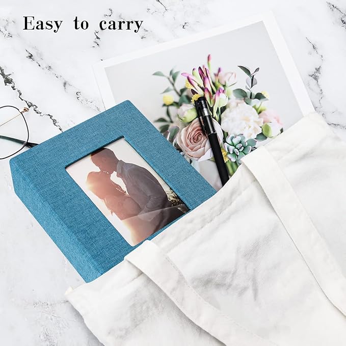 Vienrose Photo Album 4x6 100 Pages Photos Linen Cover Picture Book with Front Window for Baby Wedding Children