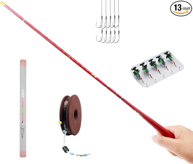 Tenkara Rod Fly Fishing Rod Kit - Kids Fishing Pole Small Stream Collapsible Fly Poles All Waters Quality Carbon Tube Creek Rods