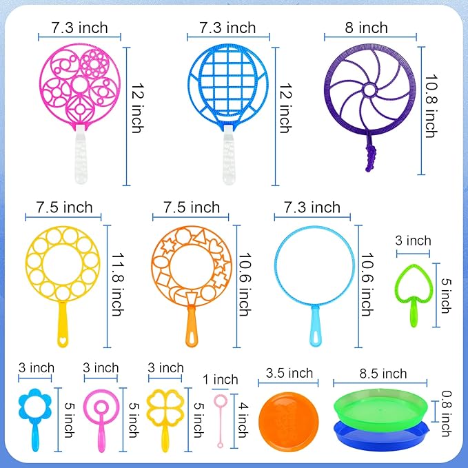 Big Bubble Wands Set, 14pcs Random Color Plastic Giant Bubble Wands Bubble Maker Kids Summer Toy for Outdoor Activities