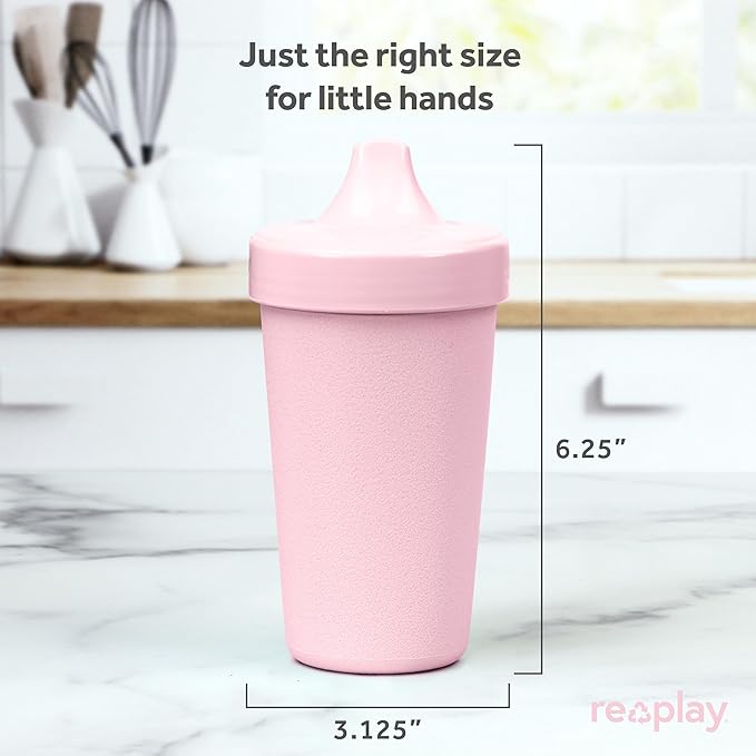 Re-Play Sippy Cups for Toddlers - 10 Oz. Reusable Spill Proof Cups for Kids, Dishwasher/Microwave Safe - Made in USA - Set of 3-3.13" x 6.25" - Fresh