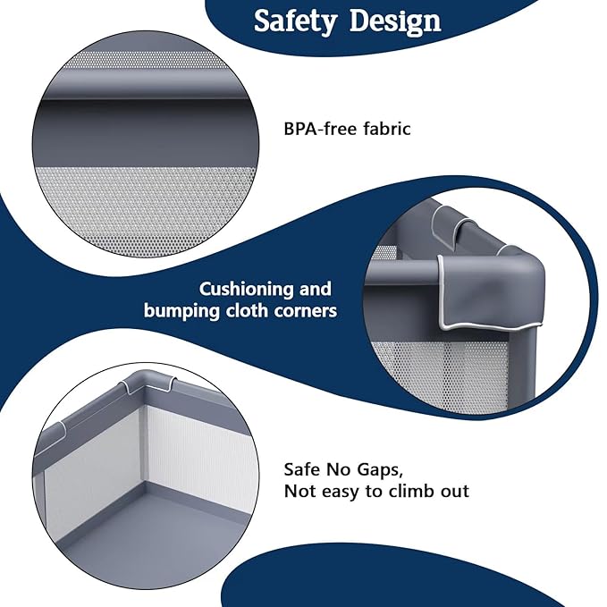 Baby Playpen 74x50 Inch, Playpen for Babies and Toddlers, Play Pen Pin Indoor Outdoor Baby Play Fence