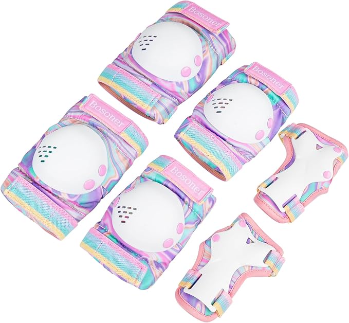 BOSONER Kids/Youth Knee Pad Elbow Pads for Roller Skates Cycling BMX Bike Skateboard Inline Rollerblading, Skating Skatings Scooter Riding Sports