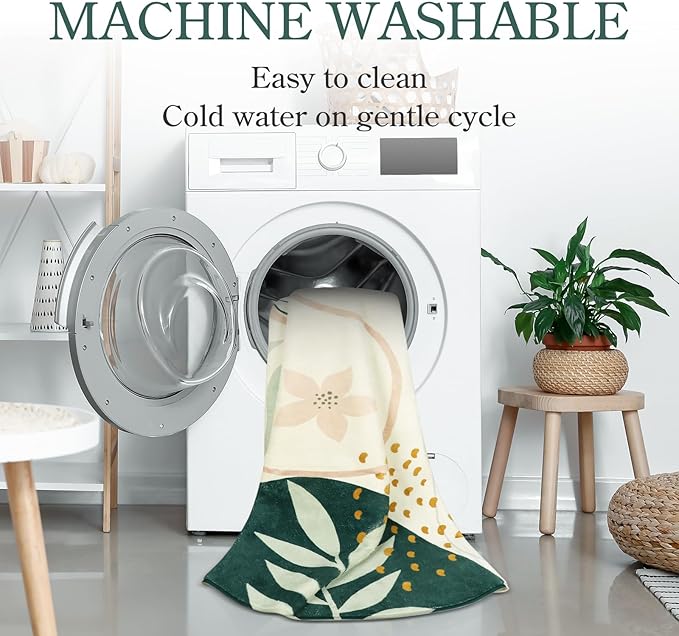 Lahome Green Hallway Runner - 2x7 Washable Non-Slip Runner Rug Throw Lightweight Soft Bathroom Runner Rug, Boho Botanical Print Indoor Carpet Runner for Bedroom Kitchen Entrance Laundry Living Room