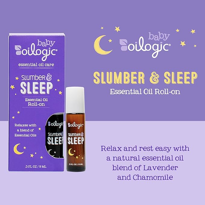 Oilogic Slumber & Sleep Roll-On Essential Oil for Babies & Toddlers - Gentle Aromatherapy Essential Oils, Mess-Free Comfort & Wellness Blends - Pediatrician-Tested Safe for Baby, .3 Fl Oz