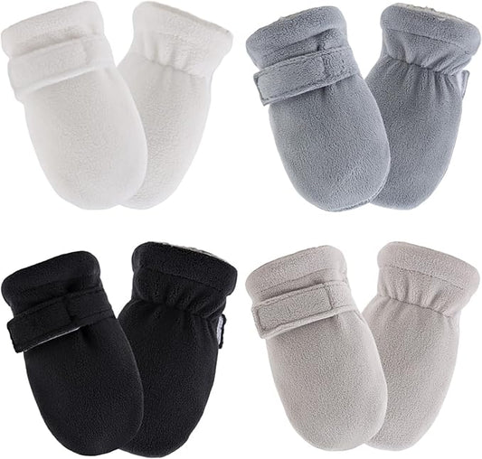 Zsedrut No Scratch Baby Mittens Toddler Infant Fleece Lined Gloves Winter Warm Mitten for Baby Boys Girls