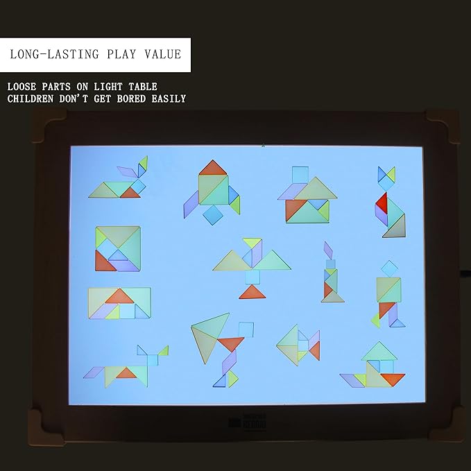 Light Experiment Loose Parts Learning Kit, Light Table Transparent Materials, STEAM Activitis for Kids 3+, Montessori & Reggio Inspired Kindergarten Preschool Classoom Accessary (Mini Size)