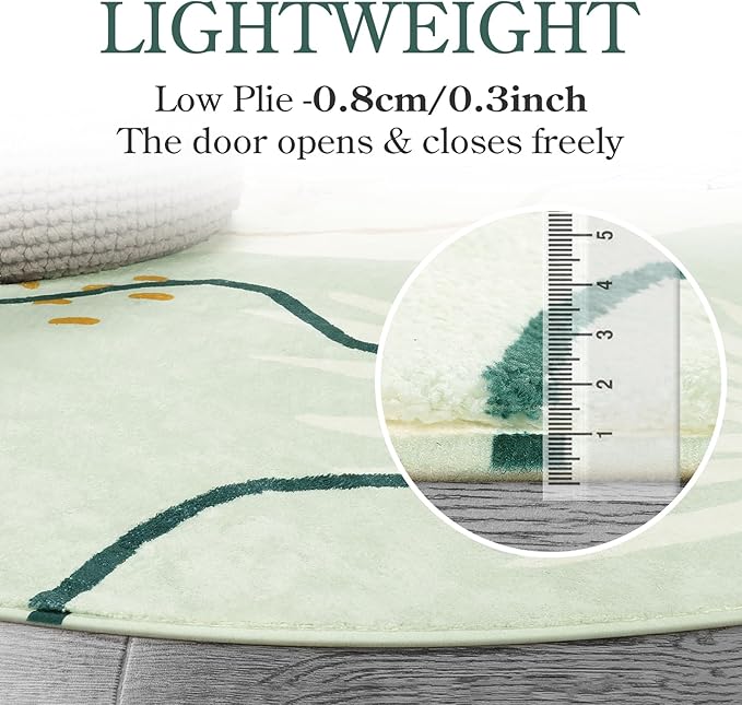 Lahome Green 10x14 Rug for Living Room, Large Washable Area Rug Non-Slip Ultra-Thin Stain Resistant Rug for Dining Room Table, Soft Botanical Print Indoor Rug for Bedroom Office (Green, 10'x14')