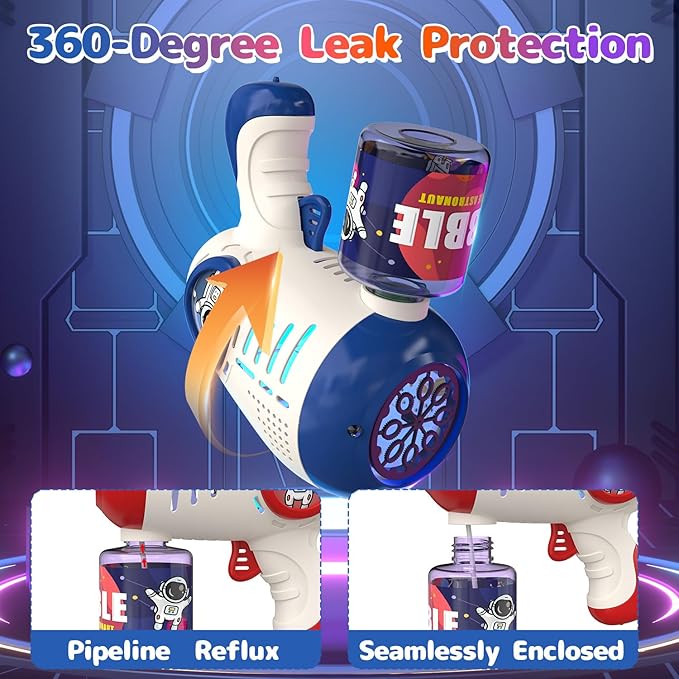 EagleStone Bubble Guns for Kids 4-8, 2 Pack Light-Up Automatic Bubble Gun Blasters with 4 Solution, Bubble Machine for Toddlers, Outdoor Summer Toy, Easter Gifts, Birthday Wedding Party Favors