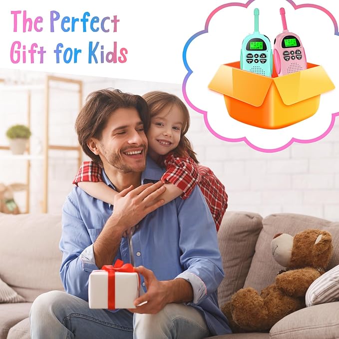 Walkie Talkies for Kids Rechargeable Toys for Ages 5-7 Boys Girls, 22 Channels 2 Way Radio Toy Christmas Birthday Gifts for Girls Boys Ages 3-12 Camping Hiking Outdoor Easter Basket Stuffers