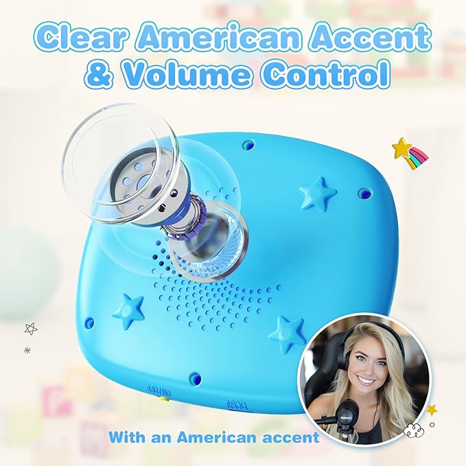 Toddlers Talking Flash Cards with American Accent & 144 Sight Words, Speech Therapy Toys for 3 4 5 6 Years Old Boys and Girls (Blue)