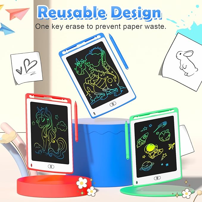 LCD Writing Tablet for Kids, 8.5 Inch Colorful Doodle Board Drawing Tablet, Educational Learning Toys Birthday Gifts for Kids Age 3 4 5 6 7 8 (16 Pack)