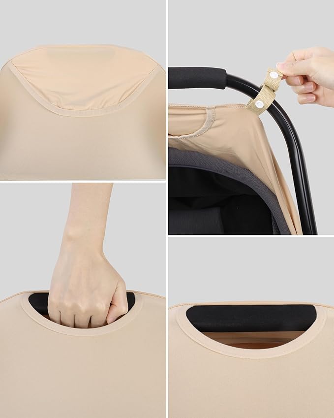 Metplus 2-in-1 Baby Car Seat Canopy, Multi Use Privacy Sun Shade, Protect Baby's Safety with Style, Infant Carrier Covers for Boys & Girls