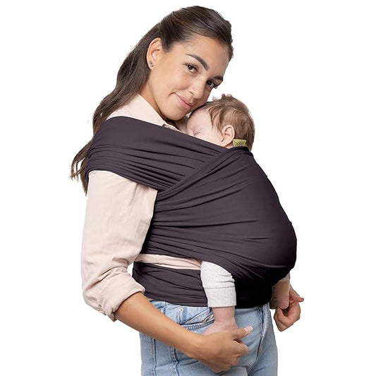 Boba Baby Wrap Carrier – Original Baby Sling Carrier for Newborns (7–35 lbs), Soft, Secure, Hands-Free & Ergonomic, Ideal for Comfortable Bonding, New Parents (Serenity Charcoal)