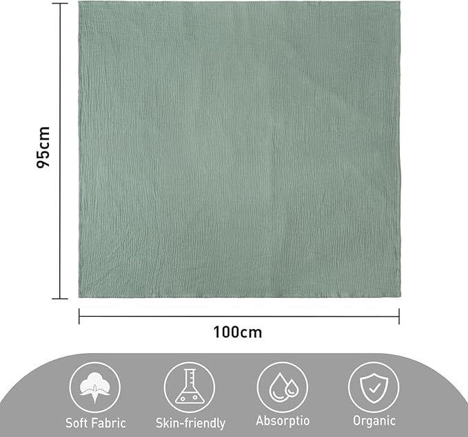 GLLQUEN BABY Muslin Swaddle Blankets, 2-Pack Neutral Receiving Blanket Swaddling for Newborn Boys and Girls, Breathable Swaddle Wrap for Infant, Baby Essentials, Registry & Gift, 40 x 38 inches
