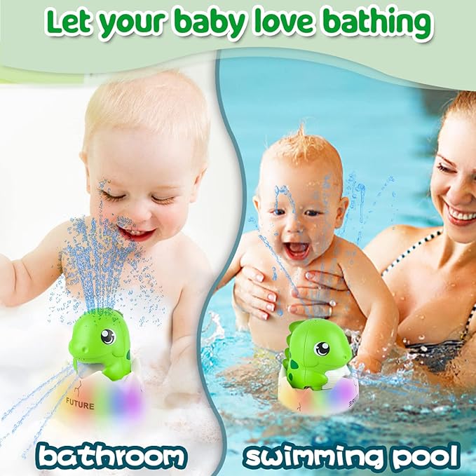 ZHENDUO Baby Bath Toys, Rechargeable Bath Toys, Whale Spray Water Bath Toy, Sprinkler Bathtub Shower Toys for Toddlers Kids Boys Girls, Pool Toy for Baby (Green)