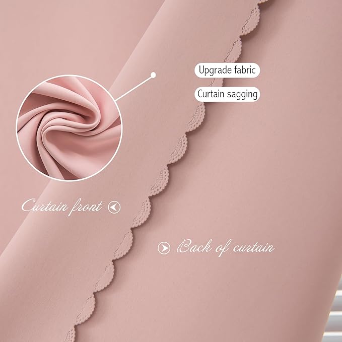 Self Adhesive Blackout Curtains- Stick on Curtains Shades Window Blinds Curtains No Rod Needed Easy to Hang Curtain, Use for Bedroom, Living Room,Roman Shades, 35" W X 71" L, Pink, 1 Panel