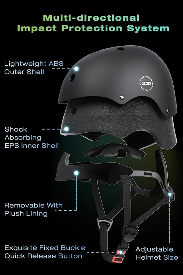 XJD Kids Bike Helmet,Multi-Sport Protective Gear Set for 3-5-8-14 Years Boys Girls with Knee and Elbow Pads Wrist Guards fit Roller Skates,Cycling,Skateboarding,Skating Scooter