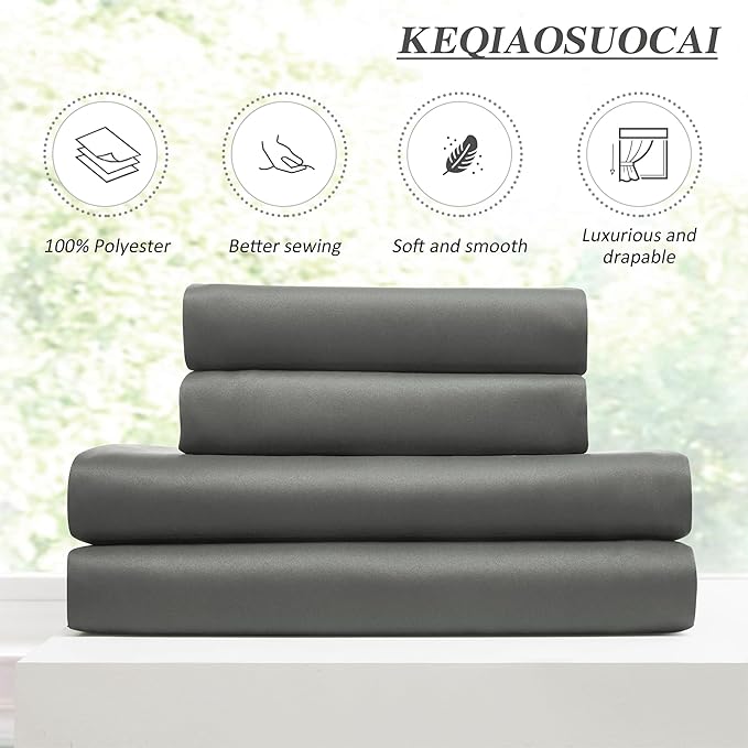 KEQIAOSUOCAI Grey Pinch Pleat Curtains & Drapes 108 Inches Long 2 Panels Set, Sound Dampening Window Treatment for Bedroom Vertical Draft Blackout Blinds for Living Room 40 x 108 9 Ft Length