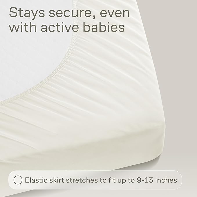 Niagara Crib 2 Pack 100% Waterproof Mattress Protector, Soft Breathable Crib Mattress Protector with Deep Pocket, Mattress Pad for Toddler and Baby (52x28, Beige) - Viscose Made from Bamboo