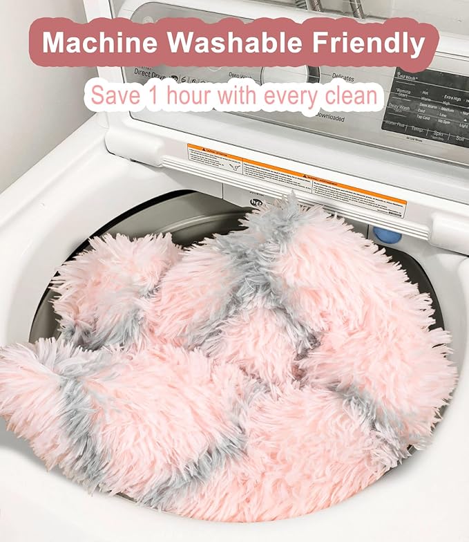 ONASAR Rugs for Living Room Bedroom, 5x8 Washable Fluffy Pink and Grey Area Rug, Geometric Boho Soft Plush Shaggy Fuzzy Floor Carpet for Nursery Kids Girls Boys Teen Dorm Home Decor Aesthetic