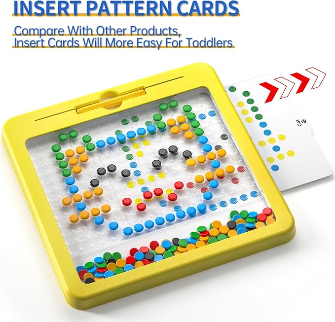 Large Magnetic Dots Board for Kids, Magnetic Drawing Board for Toddlers, Magnetic Dot Art with Magnetic Pen, Montessori Preschool Education Travel Toys for Kids Boys Girls Age 2 3 4 5 6 7 Years Old