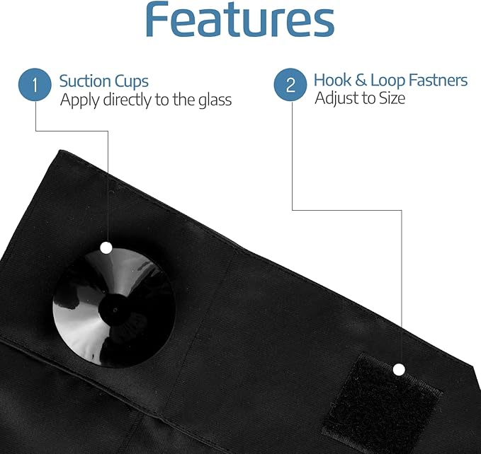 SUN AWAY Portable Blackout Curtain with Suction Cups - Premium Easy Install Shade No Tools Required - Temporary Blinds, Perfect for Baby Nursery or Dorm Room - with Travel Bag (66” Long x 51” Wide)