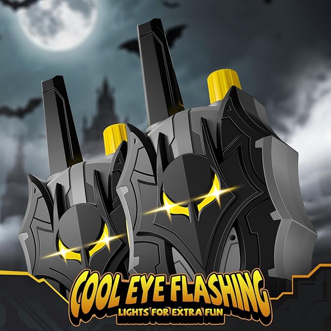 Bat Walkie Talkies for Kids with Flashing Eye Lights, Stealth Spaceship & Winged Dart Design, 2 Pack 2 Way Radio 3-12 Year Old Boy Toys, Outdoor Hiking Toys for Kid 3-5 4-6 6-8 8-10 Boys Birthday Gift