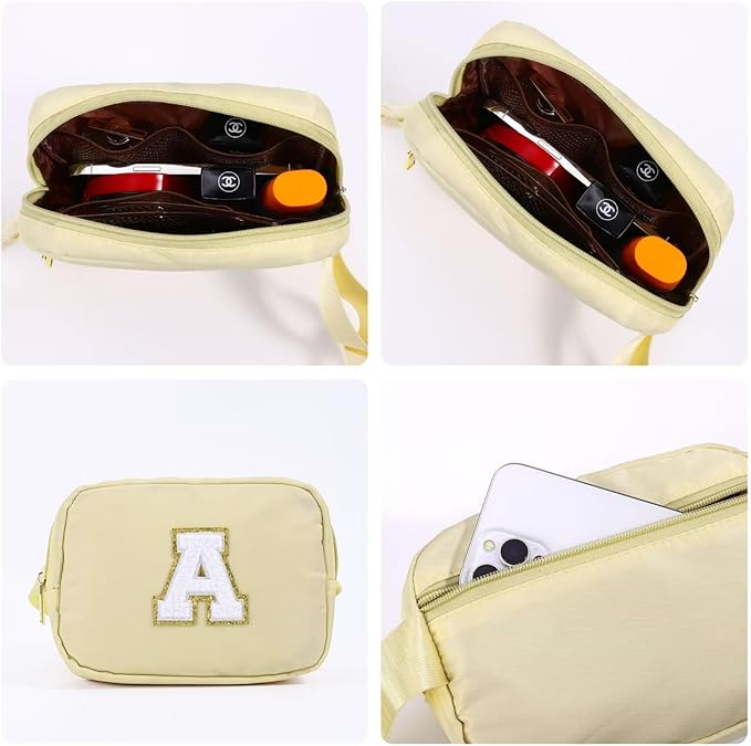 YOOLIFE Graduation Gifts for Girls Teen Girls - Initial Crossbody Bag for Girls Teens Belt Bag Fanny Pack, Personalized Preppy Stuff Dance Gifts for Teen Girls Kids, Birthday Gifts for Girls