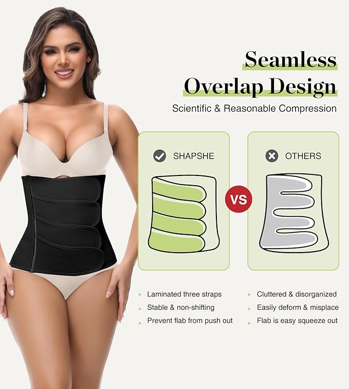 SHAPSHE Waist Trainer for Women Postpartum Recovery Wrap Waist Cincher Corset Shapewear Belly Band