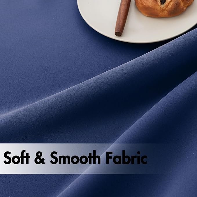 ANRODUO Back Tab Blackout Curtains for Bedroom Living Room, Rod Pocket Pinch Pleated Thermal Insulated Room Darkening Curtains 54 Inches Long 2 Panels, Navy Blue, 42 x 54 Inch