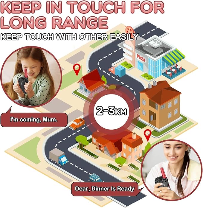 Selieve Outdoor Toys for Kids Ages 4-8, Walkie Talkies for Kids Long Distance 22 Channels 2 Way Radio Interactive Toys Birthday Gifts for 3-12 for Girls and Boys