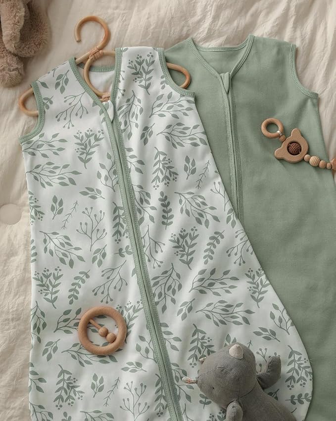 Yoofoss Baby Sleep Sack 6-12 Months Wearable Blanket for Babies 100% Organic Cotton 2-Way Zipper TOG 0.5 Toddler Sleeping Sack 3 Pack, Soft Lightweight Sleep Sacks