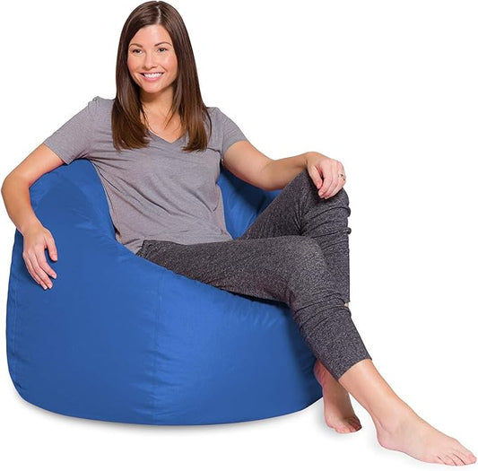 Posh Creations Bean Bag Chair for Kids, Teens, and Adults Includes Removable and Machine Washable Cover, Solid Royal Blue, 48in - X-Large