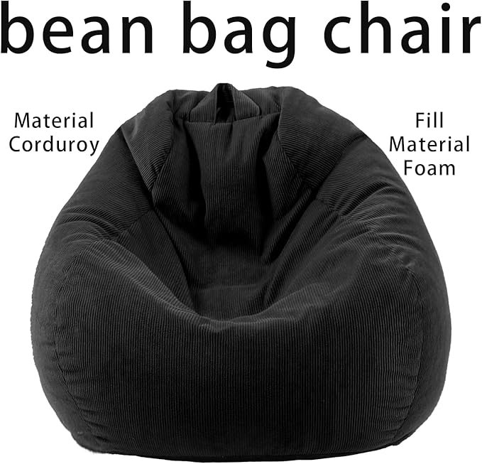 Bean Bag Chairs for Kids Chair Round Sofa Memory Foam Filling Reading Gaming Sofa for Living Room Bedroom