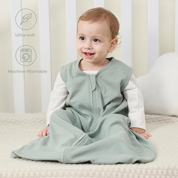JELLYMONI Baby Sleep Sack 18-24 Months 100% Cotton Wearable Blanket, 0.5 TOG Soft Lightweight Toddler Sleeping Sack 3 Pack 2-Way Zipper Newborn Sleep Sacks