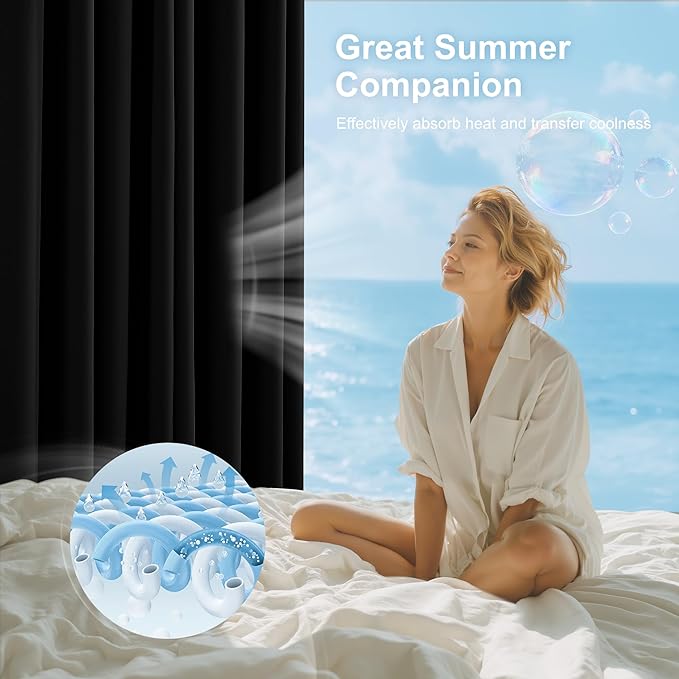 NICETOWN 100% Blackout Curtains for Bedroom, Room Darkening Plylux Black Curtains 84 Inch Long Thermal Insulated Grommet Window Drapes for Living Room, 52" W x 84" L, 2 Panels