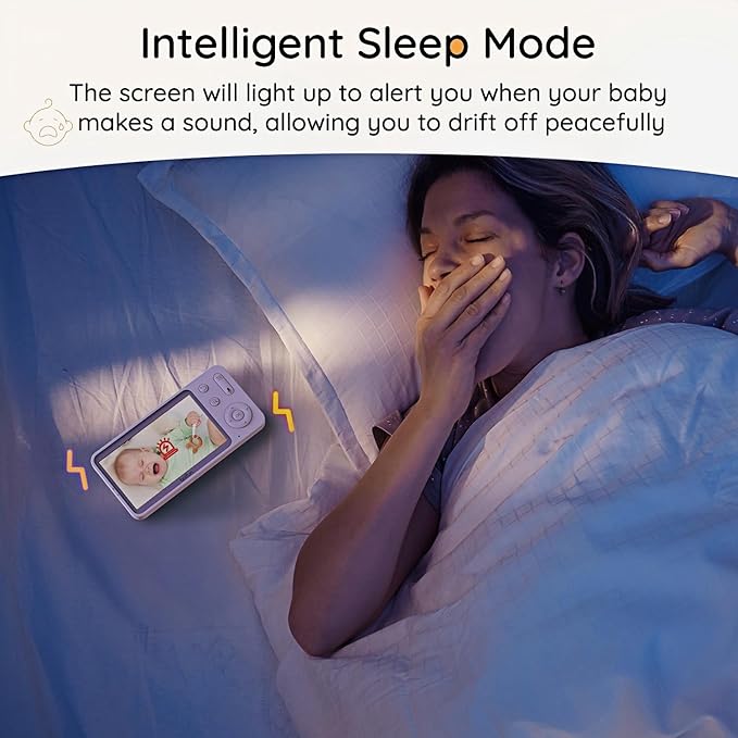 BOIFUN 2K HD 5-Inch Split-Screen, Smart WiFi Baby Monitor with Camera and Audio, Smartphone APP, AI Motion & Cry Detection, Night Vision, 360° Auto Tracking,Humidity &Temperature Detection,2-Way Talk