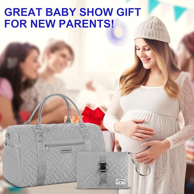 Diaper Bag Tote: Mommy Bag, Baby Bag for Boy and Girl, Mom Hospital Bag, Twins or 2 Kids Diapers Bag