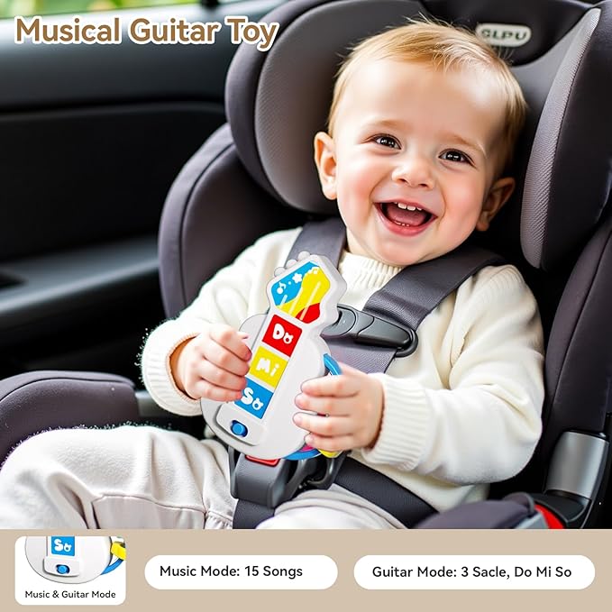 Baby Toys 0-6-12 Months: 5 in 1 Infant Musical Rtattle Teething Toys Sensory Learning Toys with Sounds, Newborn Shower Gifts for Boys & Girls