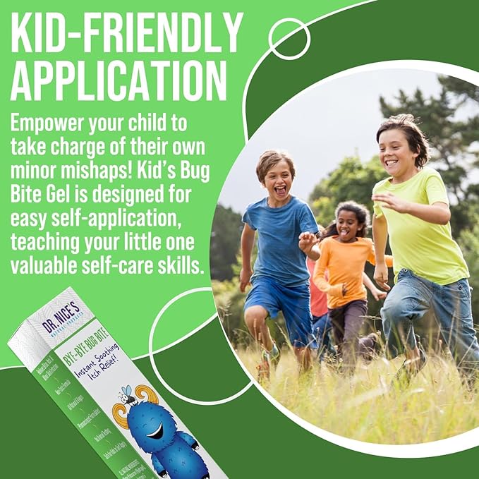 Dr. Nice’s Bye-Bye Bug Bite - Soothing Bug and Mosquito Bite Itch | All Natural | Kid Friendly Self Application | Hydrogel for Bites, Irritation, Skin Discomfort | Soothe Refresh Calm Cool (30 ML)