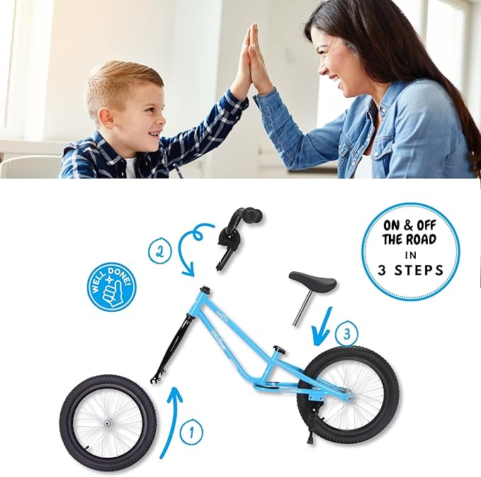 16 Inch Kids Balance Bike for 5-8 Year Old, BMX Kids Bike with No Pedals, Air Rubber Tires, Footrests, Adjustable Height for Big Kids, Boys, Girls