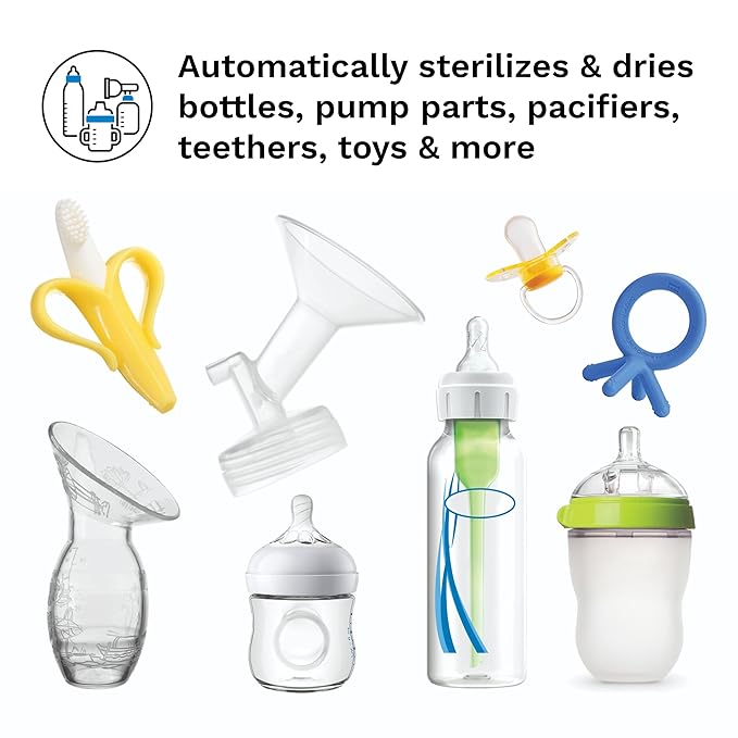 Baby Brezza Baby Bottle Sterilizer and Dryer Machine – Electric Steam Sterilization - Universal Fit - Pacifiers, Glass, Plastic, and Newborn Feeding Bottles