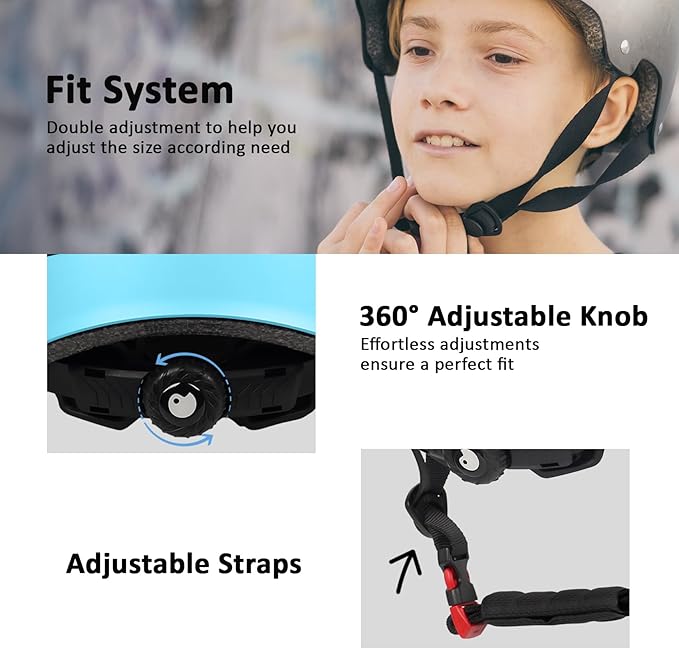 Skateboard Bike Helmet for Adults Women Men Youth Kids (2-3-5-8-14+ Years Boys Girls) - Lightweight Multi-Sport Adjustable Helmets for Bicycle Skateboard Scooter Skate Cycling