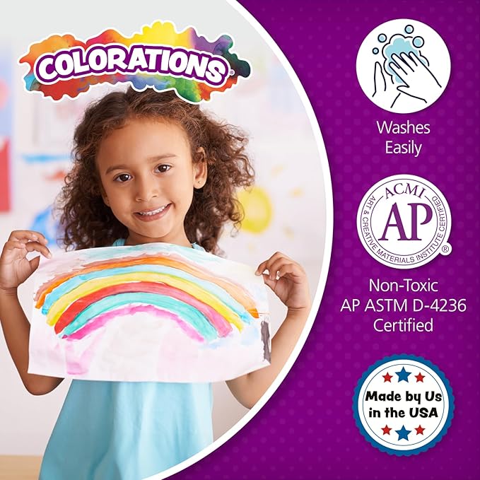 Colorations Paraben-Free Washable Tempera Paint for Kids - 1 Gallon Value Size. Vibrant Turquoise. Non-Toxic and Made in The USA